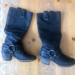 Frye Harness 12r Mid Calf Leather Boots - Black 7.5